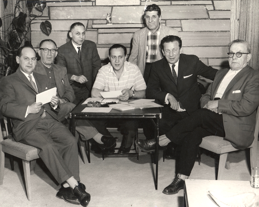 A group of United Jewish Appeal men, including Joshua Checov, Vancouver, B.C., 1968.